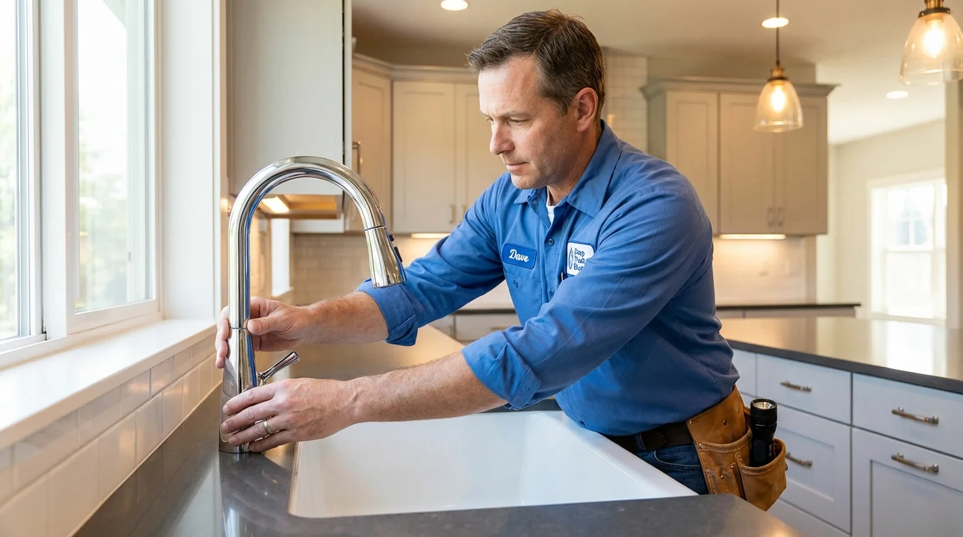 Kitchen faucet installation by Johns Plumbing LLC in Forsyth